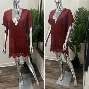 Jen's Pirate Booty Red Lace Mini Dress